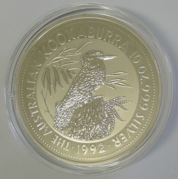 Australien Kookaburra 10 Unzen Silber 1992