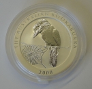 Australien Kookaburra 2 Unzen Silber 2008 Kaps. beschä.